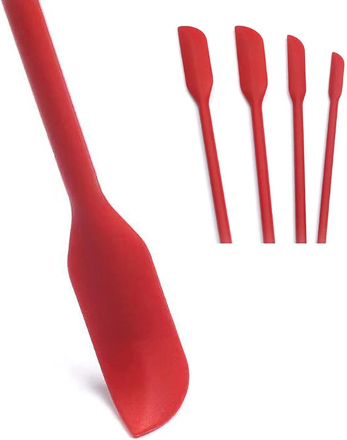 Mini Silicone Spatula Set, Small Rubber Spatula for Makeup, Thin Jar Scraper for Kitchen, 4 PACK, Black