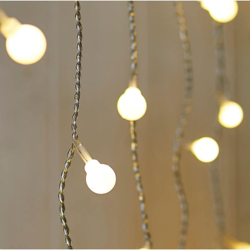 13ft 96 YOLIGHT Fairy Curtain Lights, USB/Battery Powered Ball Icicle Light LED Globe String Hanging Lights for Bedroom