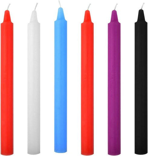 6 Pcs Low Temperature Candles, Fengek 7 Inch Romantic Wax Dripping Candles, 5 Color