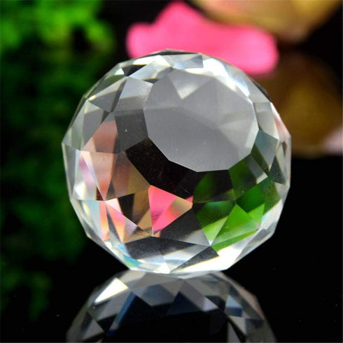 Petrichor Feng Shui Clear Crystal Hanging Ball for Good Luck & Prosperity - Home Decoration (70MM)