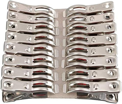 Clothes Pins 32 Pcs Metal Beach Chair Towel Clips, Heavy Duty Stainless Steel Clothespin