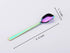 6.4-inch, Set 6 GoGeiLi Yogurt Spoon, Stainless Steel Gelato/Ice Cream Spoon, Rainbow Fruit Dessert Spoon