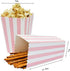 BinaryABC Popcorn Boxes, Stripe Pattern Decorative Dinnerware for Parties, 24pcs, Pink