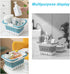 Foldable Plastic Shower Caddy Basket 2 Pcs, Portable Toiletries Caddy with Handles for Dorm, Bathroom, Cleaning,