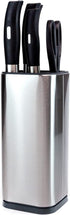 KAUKKO Universal Knife Block Holder, Large Stainless Steel Kitchen Knife Organizer, Modern Countertop Space Saver Knife Storage Stand with Scissors-slots (Knives Not Included) by KAUKKO