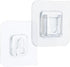Adhesive Hooks, Clear Double Sided Wall Mount Sticky Hooks for Kitchen, Bathroom, and Outdoor