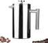 Small Stainless Steel French Press, 12-Ounce, Dual-Filter Coffee Plunger Pot Brewer for Individual Serving