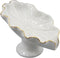 Soap Dish Ceramic White - Lotus Leaf Shape Holder - Self Draining Soap Dish for Bathroom, Kitchen, Bar Counter