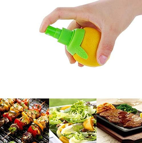 BJLIIO 2Pcs Set, Lemon Juice Sprayer, Manual Orange Juice Citrus Spray with Holder Plate, Green Citrus Sprayer Lemon