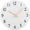 Plumeet 10'' Wooden Wall Clock (White) Small Frameless Clocks with Silent Quartz Movement, Battery Operated