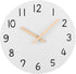 Plumeet 10'' Wooden Wall Clock (White) Small Frameless Clocks with Silent Quartz Movement, Battery Operated