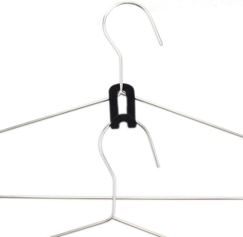 WARMBUY Velvet Hanger Connector Hooks, Closet Space Saving Cascading Organizer, Black, 40 Pack