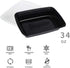 50-Pack Food Prep Containers, 1000ML/34 OZ, Microwavable with Lids, Reusable Plastic Lunch Boxes