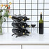 Wine Rack for Countertop, Stainless Steel Metal Storage Shelf for Pantry Cabinet, Holds 6 Bottles, Black