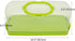 FEOOWV Portable Plastic Rectangular Loaf Bread Box with Transparent Lid for Storing and Carrying Loaf Cakes (Green)