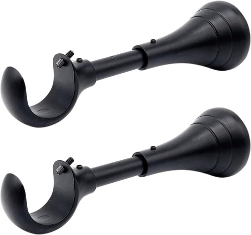 Heavy Duty Curtain Rod Brackets for Wall, 6 inch Extra Long Holder for Heavy Curtains, for 3/4 to 1 inch Rods, Set of