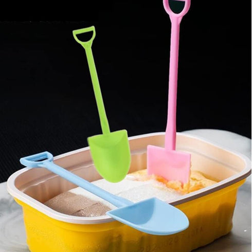 100 PCS Colorful Plastic Mini Shovel Shape Spoons, 4.8 Inch Ice Cream Spoon for Dessert & Yogurt