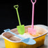 100 PCS Colorful Plastic Mini Shovel Shape Spoons, 4.8 Inch Ice Cream Spoon for Dessert & Yogurt