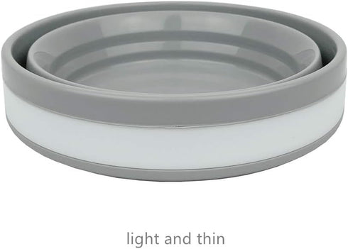 CARTINTS Silicone Collapsible Food Storage Containers with Lids, Ideal for Travel and Camping, 32oz/950ml, Grey
