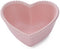 Ceramic Heart-Shaped Pudding Bowl, Baked Soufflé Bowl, Dessert Oven Bowl, Creme Brulee Ramekin (Pink/White)