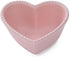 Ceramic Heart-Shaped Pudding Bowl, Baked Soufflé Bowl, Dessert Oven Bowl, Creme Brulee Ramekin (Pink/White)