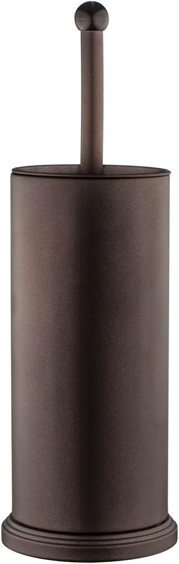 Home-it Toilet Bowl Brush and Holder - Bronze Bathroom Accessories Covered Toilet Brush Compact, Space Saving, Deep