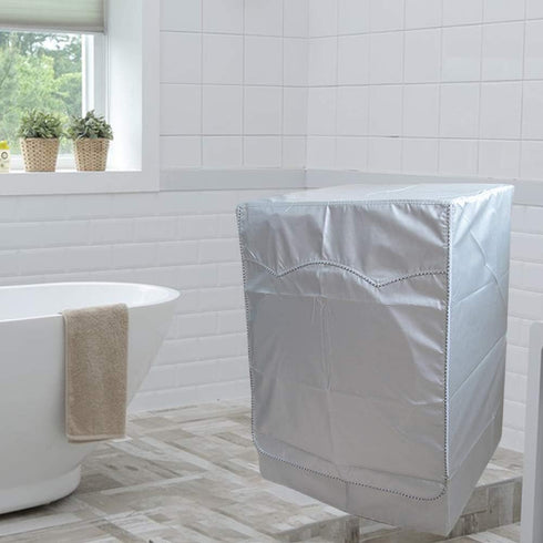 QLLY Washer/Dryer Cover for Front-loading Machine - Waterproof, Dustproof, Sun-Proof, W27"D33"H39" (Basic Silver)