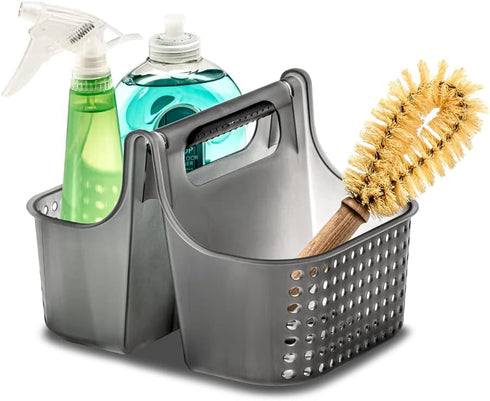 madesmart Small Soft Grip Under Sink Bathroom Storage, Multi-Purpose Home Organization, EPA Certified, Premium Antimicrobial Carbon by madesmart