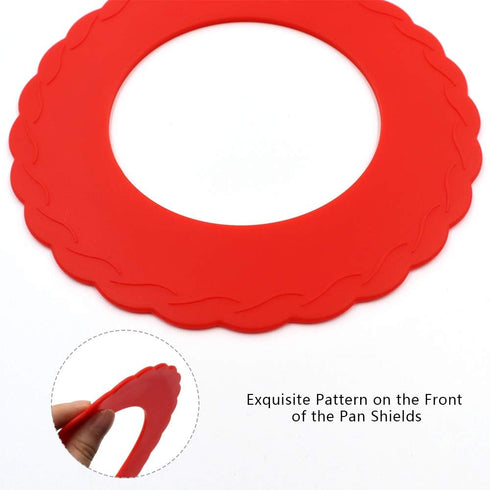 4 Pcs Mini Pie Crust Shields, Silicone Pie Pan Shield for Baking, Mini Pie Crust Protector 4 to 6 inches (Red)