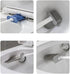 Toilet Bowl Brush and Holder Set with 2 Types of Brushes, Rubber & Silicone, Wall Mount Holder, Gray