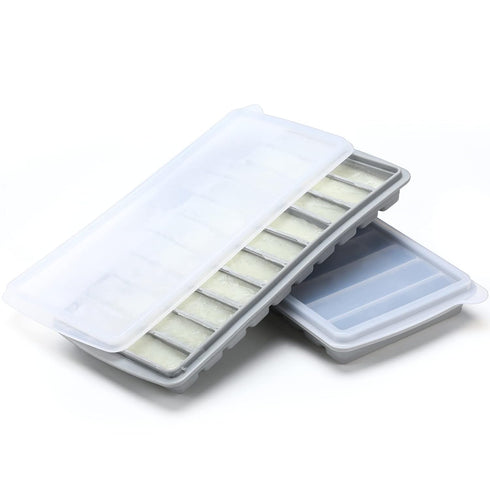 Eaasty 2 Pieces Breastmilk Storage Container Baby Food Milk Silicone Freezer Trays