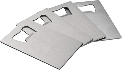 Saedy 4-Pack Credit Card Bottle Opener, Stainless Steel Wallet Beer Opener for Easy Use