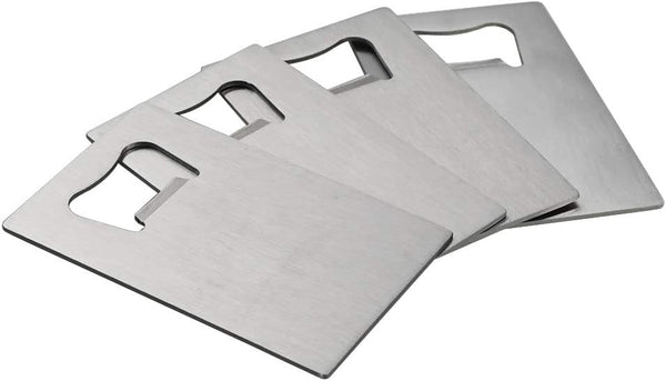 Saedy 4-Pack Credit Card Bottle Opener, Stainless Steel Wallet Beer Opener for Easy Use