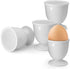 vibedor 4 Pcs Ceramic Egg Stand Holders, Porcelain Egg Holders White Egg Cups