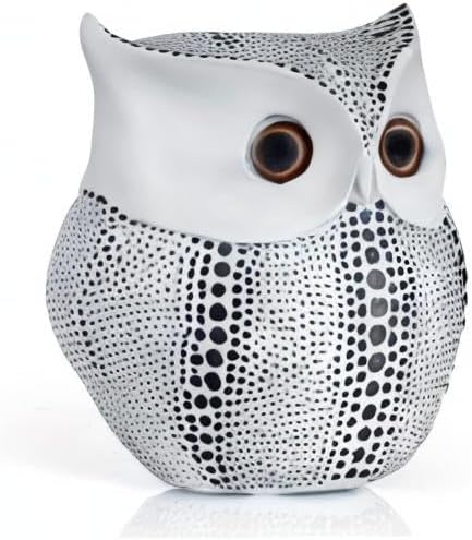 Ornativity White Owl Statue Figurine, Animal Sculpture Home Decoration for Bedroom Living Room Kitchen Office