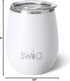 Swig Life 14oz Stemless Wine Cup - Insulated Wine Tumbler with Lid, Stainless Steel Travel Tumbler (White)