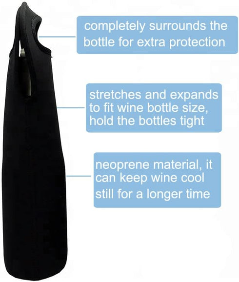 Wine Carrier Tote Bag Set of 3, Neoprene Champagne Bottles Protective Travel Bag, Beer Cans Water Bottle Holder