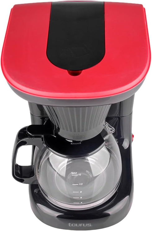 Taurus Velvet COFFEMAKER, 38.4 oz Glass Jar, Modern Design Coffee Machine, 700 Watts Power