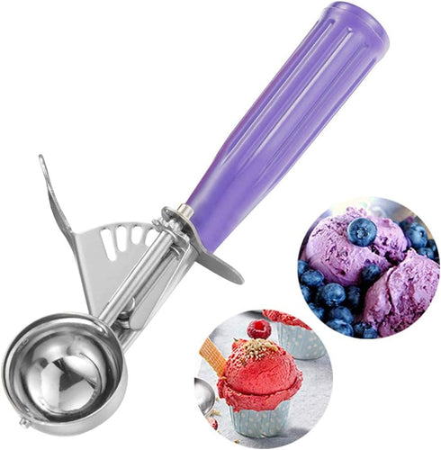 Ice Cream Scoop, Small Size Cookie Scoop with Trigger Release for Meatballs, Melon, and Ice Cream, Stainless Steel