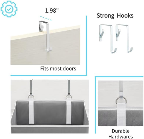 5 50lbs 10 Closet, 1pc) Tiers Over The Door Organizer Hanging - EXTRA THICK & HUGE CAPACITY, Side Mesh Pockets Over The