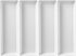 US Acrylic Avant White Plastic Serving Trays - Set of 4, 15” x 5” Narrow Reusable Platters for Appetizers & Desserts