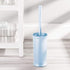 mDesign Toilet Bowl Brush and Holder - Covered Bathroom Toilet Brush - Standing Toilet Bowl Scrubber in Modern Holder