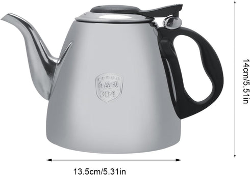 1.2L Stainless Steel Stovetop Teapot, Heat Resistant Handle Tea Coffee Pot Kettle