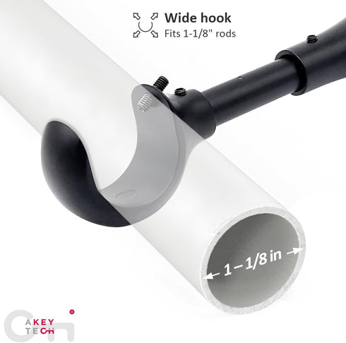 Heavy Duty Curtain Rod Brackets for Wall, 6 inch Extra Long Holder for Heavy Curtains, for 3/4 to 1 inch Rods, Set of