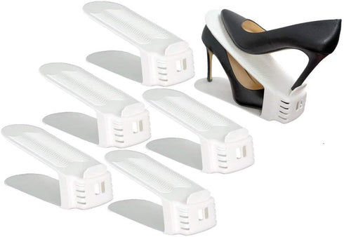 Shoe Slotz Pack, 10 Set Space-Saving Storage Units in Ivory | As Seen on TV | No Assembly Required | Limited Edition