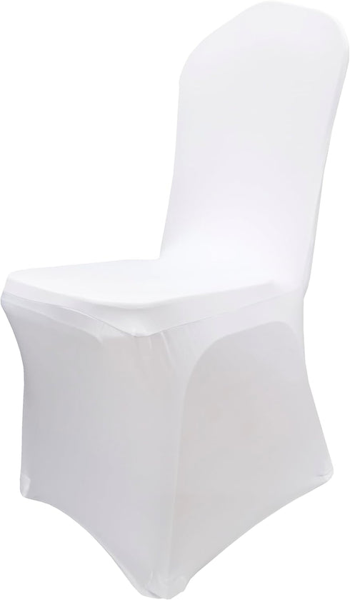 Stretch Spandex Dining Chair Cover, Slicovers for Wedding Banquet Dining Room (White)