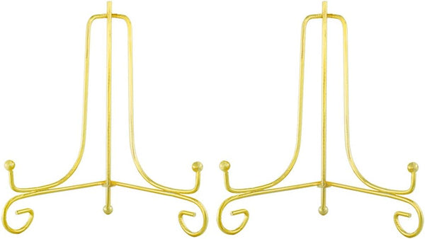 Artliving Gold Iron Easel Display Stand, 6 Inch, 2 Pack for Photos, Cookbooks, Plates, Tablets, and Art
