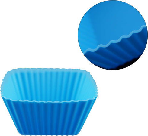 Reusable Silicone Baking Cups, 24 Pack Muffin Liners, Thicken Non-stick Molds, 4 Colors, BPA-Free