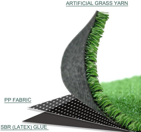 0.4 Inch 3FTX10FT Artificial Grass Turf Synthetic Grass Mat Fake Grass Indoor Outdoor Rug Grass Carpet Custom Sized