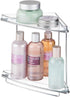 Countertop 2-Tier Counter mDesign Steel/Plastic Freestanding Corner Shelf Organizer with Storage for Bathroom, Vanity